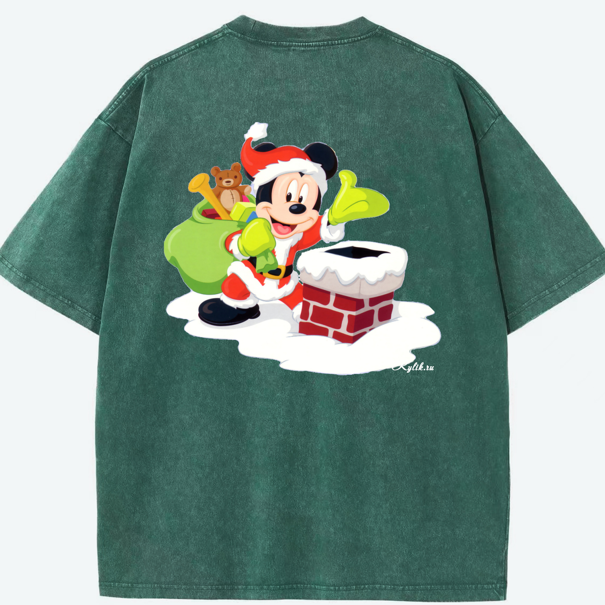 （画像用） ミッキーマウス Mickey Mouse 綿100% ヴィンテージ風 半袖Tシャツ（背面プリント）
